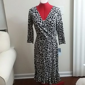 LONDON TIMES DRESS NWT XMAS FAUX WRAP 12